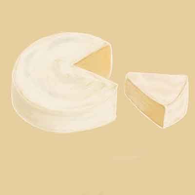 picture of a slice of camembert cheese