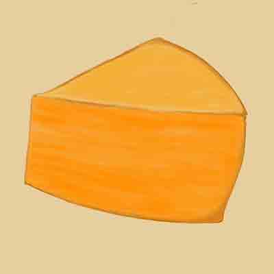 picture of a clice of cheddar cheese