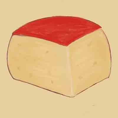 picture of a slice of edam cheese